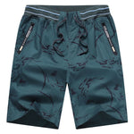 Buddha Stones Summer Drawstring Abstract Print Cotton Men's Shorts With Pockets