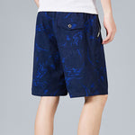 Buddha Stones Summer Drawstring Abstract Print Cotton Men's Shorts With Pockets