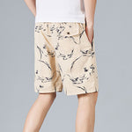 Buddha Stones Summer Drawstring Abstract Print Cotton Men's Shorts With Pockets