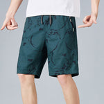 Buddha Stones Summer Drawstring Abstract Print Cotton Men's Shorts With Pockets