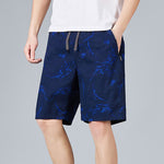 Buddha Stones Summer Drawstring Abstract Print Cotton Men's Shorts With Pockets