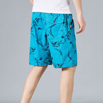 Buddha Stones Summer Drawstring Abstract Print Cotton Men's Shorts With Pockets