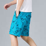Buddha Stones Summer Drawstring Abstract Print Cotton Men's Shorts With Pockets