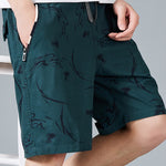 Buddha Stones Summer Drawstring Abstract Print Cotton Men's Shorts With Pockets