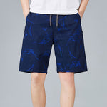 Buddha Stones Summer Drawstring Abstract Print Cotton Men's Shorts With Pockets