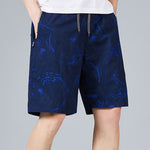 Buddha Stones Summer Drawstring Abstract Print Cotton Men's Shorts With Pockets