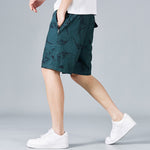 Buddha Stones Summer Drawstring Abstract Print Cotton Men's Shorts With Pockets
