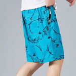 Buddha Stones Summer Drawstring Abstract Print Cotton Men's Shorts With Pockets