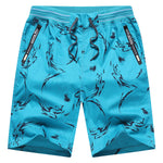 Buddha Stones Summer Drawstring Abstract Print Cotton Men's Shorts With Pockets
