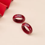 Buddha Stones Cinnabar Round Carved 444 Angel Number 888 Angel Number Blessing Ring