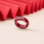 Buddha Stones Cinnabar Round Carved 444 Angel Number 888 Angel Number Blessing Ring