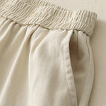 Buddha Stones Spring Casual Solid Cotton Ruffle Hem Women's Wide Leg Pants With Pockets