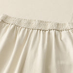 Buddha Stones Spring Casual Solid Cotton Ruffle Hem Women's Wide Leg Pants With Pockets