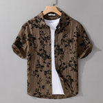 Buddha Stones Summer Casual Button-Up Floral Men's Short Sleeve Shirt With Decorative Pocket