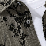 Buddha Stones Summer Casual Button-Up Floral Men's Short Sleeve Shirt With Decorative Pocket
