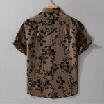 Buddha Stones Summer Casual Button-Up Floral Men's Short Sleeve Shirt With Decorative Pocket