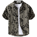 Buddha Stones Summer Casual Button-Up Floral Men's Short Sleeve Shirt With Decorative Pocket