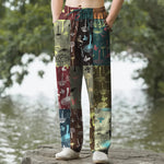 Buddha Stones Cotton Mushroom Botanical Pattern Men's Tapered Pants With Pockets