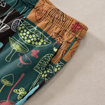 Buddha Stones Cotton Mushroom Botanical Pattern Men's Tapered Pants With Pockets
