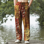 Buddha Stones Cotton Mushroom Botanical Pattern Men's Tapered Pants With Pockets