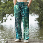 Buddha Stones Cotton Mushroom Botanical Pattern Men's Tapered Pants With Pockets