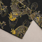 Buddha Stones Cotton Golden Dragon Cloud Pattern Men's Tapered Pants With Pockets