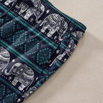 Buddha Stones Cotton Elephant Geometric Stripe Pattern Men's Tapered Pants With Pockets