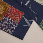 Buddha Stones Cotton Bohemian Patchwork Leaf Pattern Men's Tapered Pants With Pockets