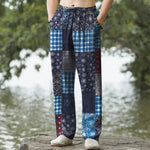 Buddha Stones Cotton Patchwork Floral Pattern Men's Tapered Pants With Pockets
