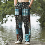 Buddha Stones Cotton Patchwork Floral Pattern Men's Tapered Pants With Pockets