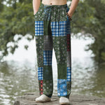 Buddha Stones Cotton Patchwork Floral Pattern Men's Tapered Pants With Pockets