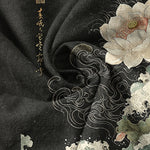 Buddha Stones Cotton Lotus Wave Pattern Men's Short Sleeve Half Button Shirt