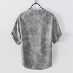 Buddha Stones Cotton Vintage Dragon Pattern Men's Short Sleeve Half Button Shirt