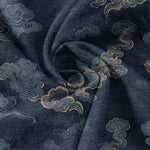 Buddha Stones Cotton Auspicious Cloud Pattern Men's Short Sleeve Half Button Shirt