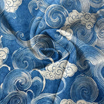 Buddha Stones Cotton Cloud Wave Pattern Men's Tapered Pants With Pockets