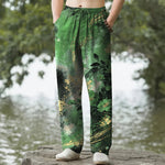 Buddha Stones Cotton Floral Starlight Pattern Men's Tapered Pants With Pockets