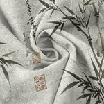 Buddha Stones Cotton Ink Bamboo Leaf Pattern Men's Tapered Pants With Pockets