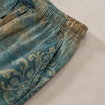 Buddha Stones Cotton Vintage Baroque Pattern Men's Tapered Pants With Pockets