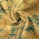 Buddha Stones Cotton Bamboo Bird Pattern Men's Tapered Pants With Pockets