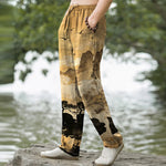 Buddha Stones Cotton Ink Landscape Pattern Men's Tapered Pants With Pockets