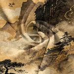 Buddha Stones Cotton Ink Landscape Pattern Men's Tapered Pants With Pockets