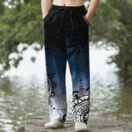Buddha Stones Cotton Ombre Mandala Pattern Men's Tapered Pants With Pockets