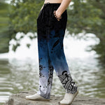 Buddha Stones Cotton Ombre Mandala Pattern Men's Tapered Pants With Pockets