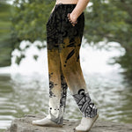 Buddha Stones Cotton Ombre Mandala Pattern Men's Tapered Pants With Pockets