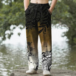 Buddha Stones Cotton Ombre Mandala Pattern Men's Tapered Pants With Pockets