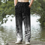 Buddha Stones Cotton Ombre Mandala Pattern Men's Tapered Pants With Pockets