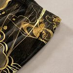 Buddha Stones Cotton Lotus Cloud Pattern Men's Tapered Pants With Pockets