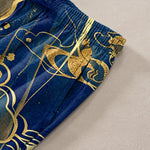 Buddha Stones Cotton Lotus Cloud Pattern Men's Tapered Pants With Pockets