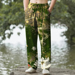 Buddha Stones Cotton Lotus Cloud Pattern Men's Tapered Pants With Pockets