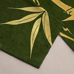 Buddha Stones Cotton Golden Bamboo Leaf Pattern Men's Tapered Pants With Pockets